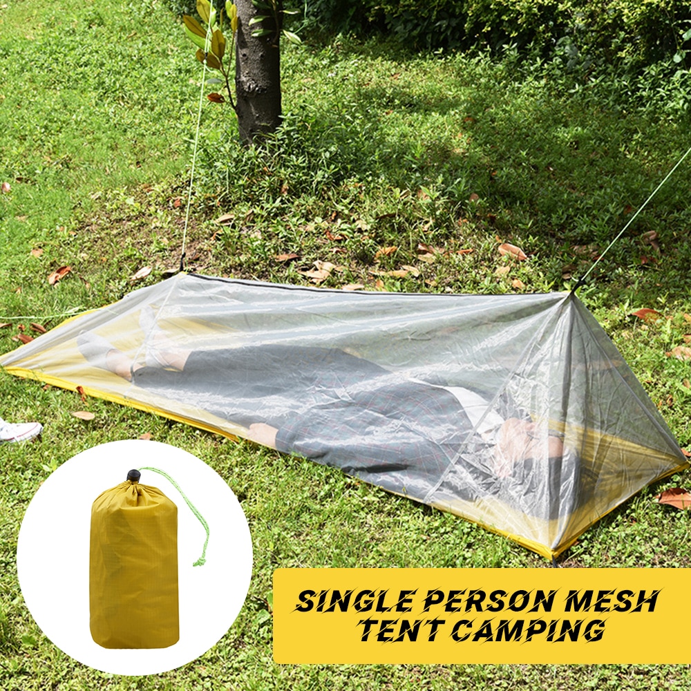 Cheap Goat Tents 260G Ultralight Outdoor Camping Tent Summer 1 Single Person Mesh Tent 4 seasons inner Body Inner Tent Vents mosquito net   